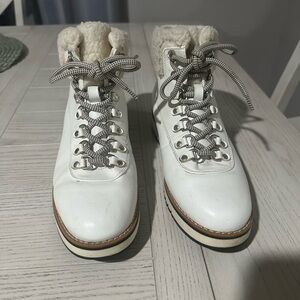 Cream Faux Fur Lined Sneakers